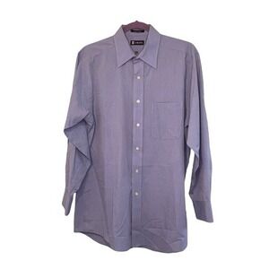 Chaps Wrinkle Free Dress Shirt Blue Cotton Mix Long Sleeve Button Down 15-15 1/2
